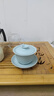 東道汝窯蓋碗三件套陶瓷茶具泡茶碗三才蓋碗禮贈佳品撇口蓋碗（天青） 曬單實(shí)拍圖
