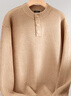 名創(chuàng)優(yōu)品（MINISO）針織衫男款冬季美式休閑亨利領(lǐng)設(shè)計(jì)感套頭衫男生加厚保暖毛衣外套 【厚款保暖】杏色(純色) L /175(名創(chuàng)優(yōu)品 品質(zhì)保障) 曬單實(shí)拍圖