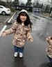 新款兒童裝迷彩棉大衣加厚男女童幼兒小學(xué)生軍大衣防寒保暖棉襖 L款 140 曬單實(shí)拍圖