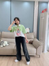 G.DUCKKIDS小黃鴨童裝女童牛仔褲春秋款洋氣兒童褲子潮流百搭5-14歲闊腿長褲 黑色 120 cm 曬單實拍圖