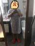 淳度新中式東方感純棉睡裙女夏短袖寬松大碼睡衣裙連衣裙 灰色水波紋圖案 L 曬單實(shí)拍圖