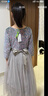 衣諾坊女童禮服長(cháng)裙兒童花童女孩演出服 灰色紗擺長(cháng)裙 170cm 曬單實(shí)拍圖