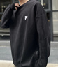 FILA FUSION斐樂(lè )潮牌情侶款套頭衛衣秋簡(jiǎn)約寬松針織上衣可選加絨 正黑色-BK L 曬單實(shí)拍圖