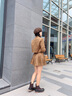 愛(ài)步（ECCO）女靴 女士百搭厚底增高切爾西靴牛皮靴子 革新214793 黑色/可可棕21479355275 36 曬單實(shí)拍圖