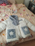 乖甜星韓系刺繡星星棉服女自帶圍巾翻領(lǐng)棉服冬季超甜美可愛學生保暖外套 米白色  帶圍巾 M 建議70-100斤 曬單實拍圖