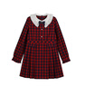 E·LAND KIDS衣戀秋季女童復古格紋蝴蝶結長(cháng)袖連衣裙 Red紅色20 120 cm 曬單實(shí)拍圖