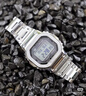 卡西歐（CASIO）手表小方塊GSHOCK銀金塊太陽(yáng)能藍牙電波多功能運動(dòng)電子石英表禮物 GMW-B5000D-1 全金屬小銀方塊 曬單實(shí)拍圖