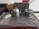 TILIVING （鈦立維）純鈦自動(dòng)上水壺電茶壺茶臺電熱燒水壺嵌入式一體茶盤(pán) 秦權壺雙爐+實(shí)木茶盤(pán)12件套 1.3L 曬單實(shí)拍圖