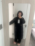 千仞崗【鵝絨】2024秋冬新款長(cháng)款羽絨服女珍珠云感外套時(shí)尚保暖防寒服 魔力黑 L (170) 曬單實(shí)拍圖