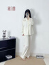 貓人【100%純棉】25年新品女士睡衣女長(cháng)袖套裝高端全棉外穿情侶家居服 曬單實(shí)拍圖