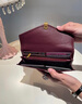 CHARFMX&KIEZH品牌CK女士錢(qián)包牛皮輕奢長(cháng)款手拿包大容量錢(qián)夾卡包情人節生日禮物 酒紅色 禮盒包裝送女友送老婆送母親 曬單實(shí)拍圖