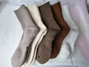 北極絨5雙裝羊毛襪子女秋冬季加絨加厚保暖雪地羊絨中長(zhǎng)筒地板毛圈棉襪 曬單實(shí)拍圖