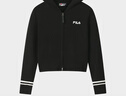 FILA 斐樂官方女士編織衫2025冬季新款休閑寬松連帽拉鏈毛衣開衫 正黑色-BK M 165/84A/M 曬單實拍圖