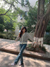 矜持范毛衣女2025年新款韓版撞色條紋v領(lǐng)長(cháng)袖針織衫女毛衣開(kāi)衫小外套 杏色 M 曬單實(shí)拍圖