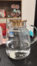 青蘋(píng)果（QINGPINGGUO）家用耐高溫冷水壺大容量玻璃涼水壺冷泡茶壺白開(kāi)水杯裝水扎壺套裝 【升級加厚】胖胖壺金色蓋2140ml 曬單實(shí)拍圖