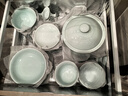 漢茗景德鎮釉下彩青瓷碗盤(pán)餐具整套家用高檔陶瓷碗碟筷套裝喬遷禮物 高溫釉下彩丨禮盒裝丨 70件套 曬單實(shí)拍圖