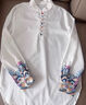 塔馳密司（touchmiss）國風(fēng)刺繡長(cháng)袖襯衫女2025秋季新款通勤風(fēng)中長(cháng)款白色職業(yè)襯衣女 仙女白 M 【85-120斤】 曬單實(shí)拍圖