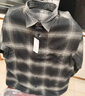 優(yōu)衣庫男裝女裝法蘭絨格子襯衫長(cháng)袖襯衣休閑薄外套25秋冬480768 09 黑色 M /170/92A 曬單實(shí)拍圖