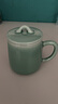 龍泉青瓷創(chuàng  )意同心杯帶蓋過(guò)濾馬克杯茶杯陶瓷大號家用會(huì )客茶水杯辦公杯單杯 天青-禮盒裝 曬單實(shí)拍圖