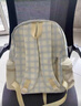 威納登書(shū)包女學(xué)生百搭小清新初高中生雙肩包旅游大容量學(xué)院風(fēng)格子背包潮 黃色格子（不帶掛件） 曬單實(shí)拍圖