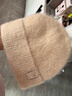 玖慕（JIUMU）羊駝毛帽子女秋冬季保暖毛線(xiàn)帽女士針織帽冬天護耳防寒帽冬帽 曬單實(shí)拍圖