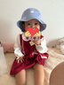戴維貝拉（DAVE＆BELLA）女童連衣裙女寶寶假兩件裙子2025新款秋裝洋氣兒童公主裙童裙 紅色【現貨】 100 cm（建議身高90-100cm） 曬單實(shí)拍圖
