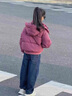 邁兜熊女童冬裝外套2025新款洋氣女大童面包服加厚棉衣兒童冬季短款棉襖 安哥拉紅 170 曬單實(shí)拍圖