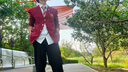 聲猴西服套裝男士學(xué)院風(fēng)休閑DKJK小西服結婚伴郎新郎禮服班校服外套男 紅色西服+長(cháng)袖襯衫+黑西褲+領(lǐng)帶 XL 曬單實(shí)拍圖