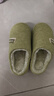 樂(lè )拖棉拖鞋男士冬季家用保暖毛絨情侶室內軟底PU皮擋水阻滑拖鞋男 曬單實(shí)拍圖