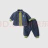 巴厘小豬（BALIPIG）兒童棉服套裝冬季加厚男童新年服加絨保暖棉衣寶寶兩件套女童冬裝 尼加拉藍 90 曬單實拍圖
