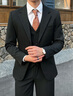 阿悠胖大碼西服套裝男職業(yè)通勤正裝新郎伴郎結婚兩件套禮服 深灰色 2XL 曬單實(shí)拍圖