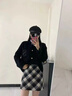 帛芮半身裙子女秋季2025新款毛呢半身裙子短款格子包臀裙短裙A字裙 曬單實(shí)拍圖