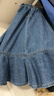 Little  Naive兒童時(shí)髦牛仔半身裙2025秋季新款拼接女童魚(yú)尾裙 深藍色 110 曬單實(shí)拍圖
