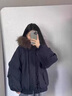 棉致大毛領(lǐng)加厚工裝連帽棉服女冬季新款保暖外套派克服羽棉襖絨服棉衣 梵6672黑色【高品質(zhì)】 M 110-125斤 曬單實(shí)拍圖