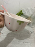 少女心草莓雙耳碗勺湯碗沙拉碗飯碗家用碗高顏值年輕人釉下彩餐具 草莓雙耳碗（1碗1勺） 曬單實(shí)拍圖