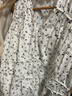 優(yōu)衣庫女裝棉質(zhì)印花打褶連衣裙無(wú)袖裙子度假碎花480629 01 乳白色 S /155/80A 曬單實(shí)拍圖