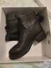 百麗（Belle）粗跟短筒時(shí)裝靴女商場(chǎng)同款時(shí)尚舒適短靴B8L1DDD4 黑色 38 (240mm) 曬單實(shí)拍圖