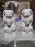 漢白玉石獅子精雕石雕擺件一對家用門(mén)口看門(mén)鎮宅庭院迷你小號獅子 10cm含球款一對 曬單實(shí)拍圖