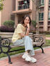 回力女鞋休閑鞋女2025新款秋冬季運動(dòng)厚底輕便潮百搭韓版學(xué)生老爹鞋女 米色【EVA，超輕厚底】 36 曬單實(shí)拍圖