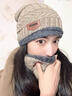 恒源祥帽子男冬天護耳加絨毛線(xiàn)帽圍脖一體加厚騎行帽秋冬男帽護頸連體帽 格紋分體卡其 均碼 曬單實(shí)拍圖