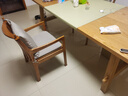 蒙特洛華北歐全實(shí)木餐椅西雅圖帶扶手休閑椅辦公椅民宿白蠟木軟包靠背書(shū)椅 西雅圖椅【胡桃色】送坐墊靠包 曬單實(shí)拍圖