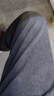 Homlean美式水洗牛仔褲男春夏高街痞帥寬松直筒闊腿長(cháng)褲子HS05黑灰L 曬單實(shí)拍圖