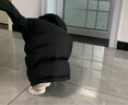 保姆鵝  兒童羽絨服寶寶中長(cháng)款護臉加厚鴨絨外套防風(fēng)保暖童裝冬裝 炭黑 110 曬單實(shí)拍圖