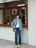 森馬（Semir）牛仔外套女中長(cháng)款落肩寬松夾克2025春秋棉質(zhì)通勤109125108014 曬單實(shí)拍圖
