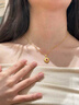 海上羅孚黃金中古愛(ài)心項鏈女足金999復古設計感心形吊墜生日禮物送女友 禮盒定金勿拍 曬單實(shí)拍圖