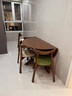 法莎蒂實(shí)木折疊圓桌家用小戶(hù)型餐桌新中式靠邊站可折疊飯桌圓形桌 【胡桃色】1M折疊圓桌+實(shí)木折疊椅*2 曬單實(shí)拍圖