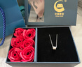 中國黃金（CHINA GOLD）小蠻腰銀吊墜男女足銀圓筒項鏈銀飾品情侶百搭中秋節禮物送男女友 小蠻腰項鏈【女款】玫瑰禮盒 曬單實(shí)拍圖