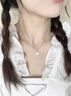 「原創(chuàng  )設計師」Oho Ou 項鏈女鎖骨鏈白貝母 輕奢小眾設計感 白金+升級版高端禮盒套裝 曬單實(shí)拍圖