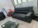 洛瑪仕辦公沙發(fā)三人位簡約現(xiàn)代接待商務會客辦公室沙發(fā)茶幾組合 黑色皮質(zhì)款 三人位沙發(fā)   真皮款 曬單實拍圖