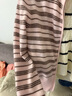 VEROMODA針織衫2025秋季新款含綿羊毛兔毛撞色條紋上衣325424010 白堊粉色 L 曬單實(shí)拍圖